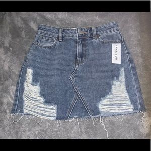 Pacsun Denim Skirt with rips